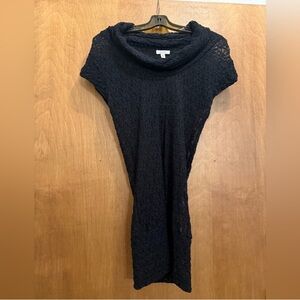 Cache Lace Cowl Neck Tunic in Black